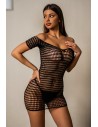 Robe courte résille à mailles larges - J Lingerie